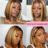 Short wig for women, full head, cross-border, 4/2713*4 BoB wig, human hair lace short wig