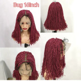 Full Lace Synthetic Braided pixel Curly Lace Braids wigs