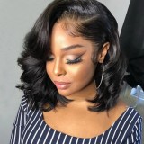 14Inch Bouncy Curly Genuine Hair Lace 4*4 Closure Wig