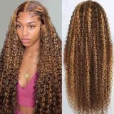 4/27 curly human hair wig Highlight Ombre 4/27 Human Hair
