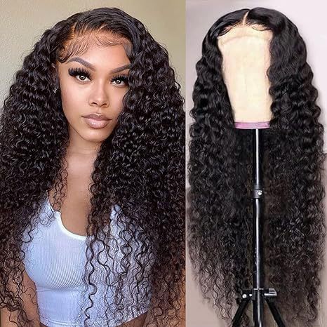 European and American wigs made of real human hair with 4x4 lace front, deep lace front wig, foreign trade cross-border wholesale