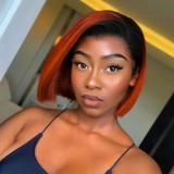 Brazilian 13*4Frontal Lace Straight Bob100% Human Hair