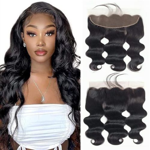 13*4 large high-definition transparent hand-woven real human hair lace hairpiece with snake-like large waves, hot-selling cross-border product from Xuchang