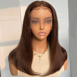 12A Straight Bob Brown 4#  Vietnamese Hair 13*4frontal wig