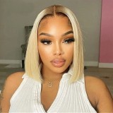 12A 4*4 Closure Lace Glueless Blonde 4T613# Straight Bob