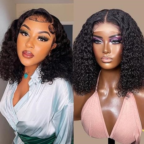 Hot Sale 4*4 Closure Curly Bob wig Brazilian Human Hair