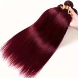 99J burgundy hair extensions made of 100% human hair, popular in Europe and America, available in stock in Xuchang