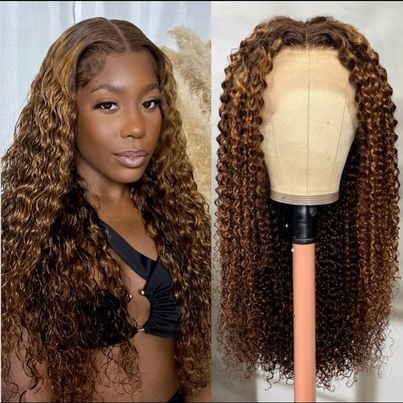 12A Piano Deep Wave Curly Wig With 13*4 Frontal
