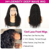 European and American wigs made of real human hair, 13x4 lace front deep wave real human hair wigs, cross-border wholesale