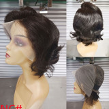 12A Pixie Wave Bob 13*4frontal lace Brazilian Human hair 200