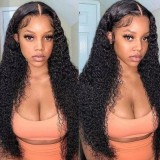 13*4 front lace foreign trade human hair wig, kinky curly long curly hair human hair wigs