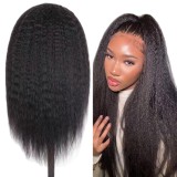 European and American wigs made from real human hair for women, machine-made U-shaped headgear, kinky straight wigs, same style as worn by celebrities, for cross-border sales