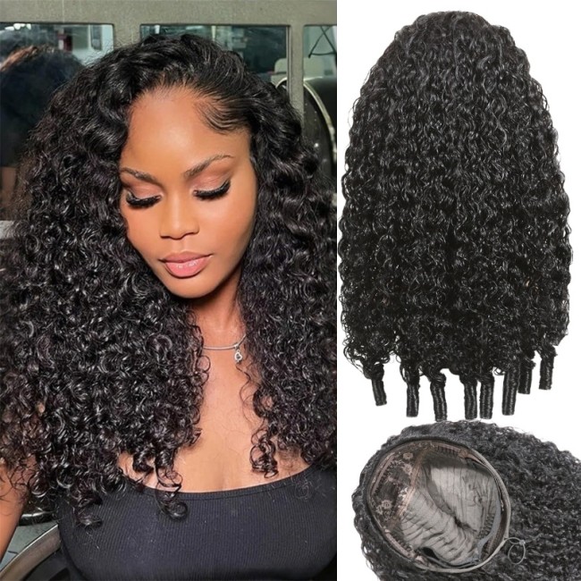 Half Wig Burmese Curly Wigs Human Hair with Spiral Curly End