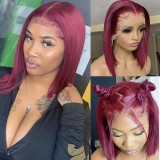 10A Brazilian 99j Bob 200%density 13*4 Frontal Lace Wig