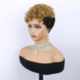 100% Human Hair Short Curly Wig Brazilian Color hair