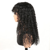 European and American wigs made of real human hair with bangs, kinky curly women's hairpieces, cross-border wholesale, foreign trade, celebrity style