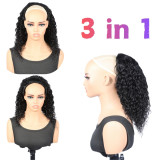 Cross-border European and American wigs made of real human hair, 3-in-1 Human Hair Water Wave Wigs