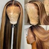 Piano-colored straight hair, high-shine straight hair, 100% human hair