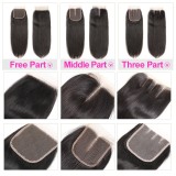 Brazilian Straight Human Hair Lace Frontal Closure 4*4 inch