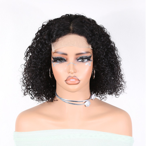 Real human hair Kinky Curly BOB Wig Human Hair 5x5 Lace Closure Cross-border 5x5 Wig