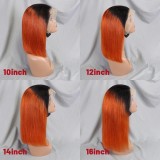 Bone Straight Lace Frontal Wig Short Bob 1B/350 Human Hair