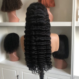 13*4 high-density deep front lace human hair wig, long curly hair, popular in European and American cross-border markets