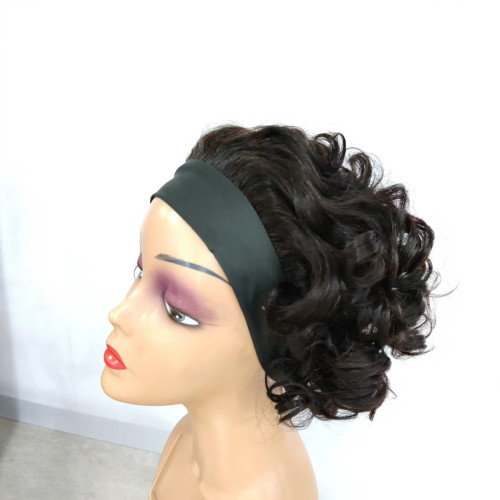 Headband Loose wave Short Curly Wigs Human Hair