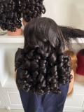 13*4 elastic curly hair 100% human hair Elastic curled hair bouncy Curl