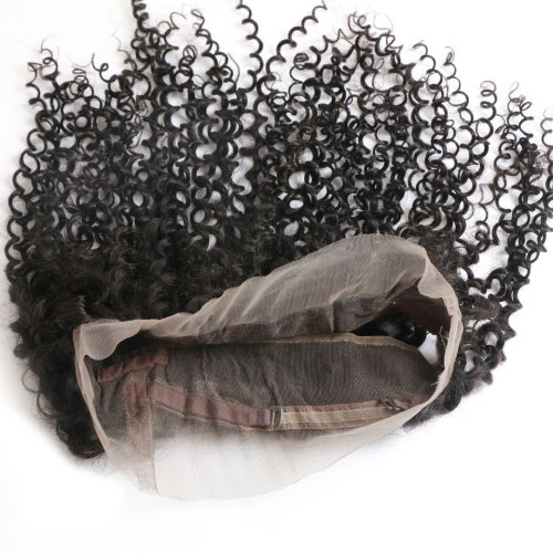 Kinky curly 360 lace frontal closure brazilian human hair
