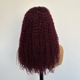 99j kinky curly lace human hair wig, cross-border bestseller, front lace KC human hair wig