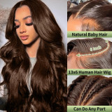 4# Body Wave Lace Front Wigs Human Hair 12A European and American Cross-Border Big Wave