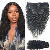 Clip-in Hair Extensions 8pcs with 18 Clips Double Weft Real Human Hair