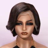 13*4 Frontal Pixie Bob 100% Human Hair Color Lace Wig