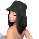 European and American wigs made of real human hair, women's shoulder-length bob real hair fisherman hats, cross-border wholesale
