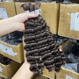 Cross-border real human hair bundles Deep wave wigs Human hair for women Bulk hair