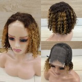 4*4 lace Curly Bob Glueless 200%density  10inch Human hair