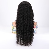 180% density 13*4 water wave lace front human hair wig curly long wavy hair