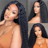 Transparency lace deep curly human hair wig for European and American foreign trade