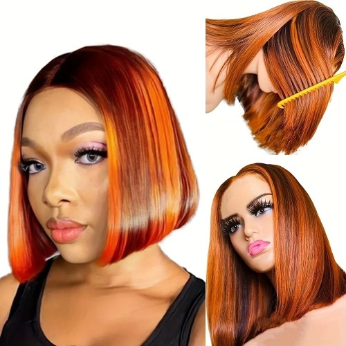 13*4laceStraight Bob  4/350 Brazilian human hair 200%density