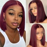 Brazilian 13*4Frontal Lace Straight Bob100% Human Hair