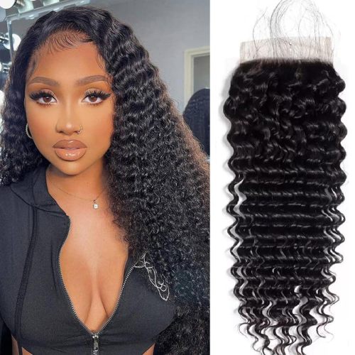 Wig made of real human hair, 4x4 lace hairpiece, deep water curly, cross-border wholesale, celebrity style
