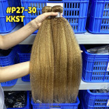 European and American wigs, real human hair weaves, kinky straight bundles, human hair, two-tone hair