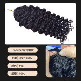 Human hair wig, crochet braided hair, full head human hair wig, European and American cross-border human hair