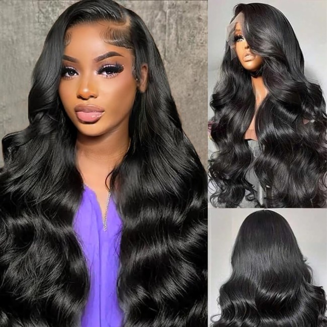 Body Wave LaceFrontWigsHuman Hair Real Human Hair Wig 180 Density Big Waves