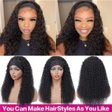 Machine-made headband human hair wigs