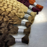 Customized real human hair wigs, deep curly, multi-color hair bundles, bulk human hair, real hair wigs