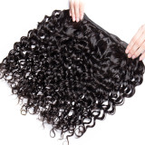 Real human hair extensions Water Wave Natural bundle, naturally thick