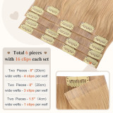 Customized wigs made of 100% human hair, PU clip-in hair extensions, clip-in human hair, cross-border European and American wig pieces