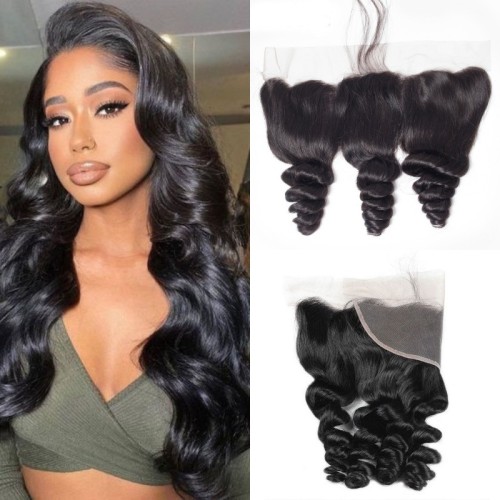 13*4 HD transparent lace huamn hair wig frontal loose wave