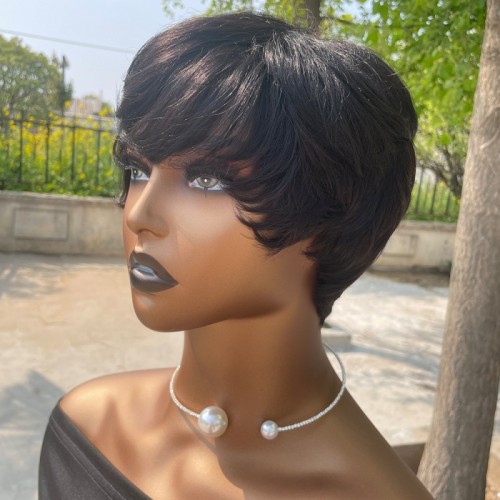 Brazilian Human hair Short wave Wig Full density Wigs